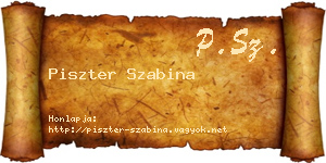 Piszter Szabina névjegykártya